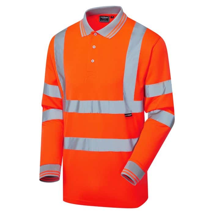 Supertouch Hi Vis Orange Long Sleeve Bird Eye Polo Shirt H104 *Bundle Deal Garment See Bundle Page For Savings