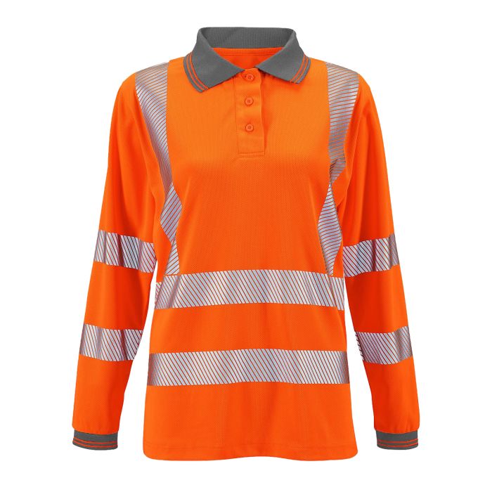 Ladies Hi Vis Orange Jaya Bird Eye Polo HV307 *Bundle Deal Garment See Bundle Page For Savings