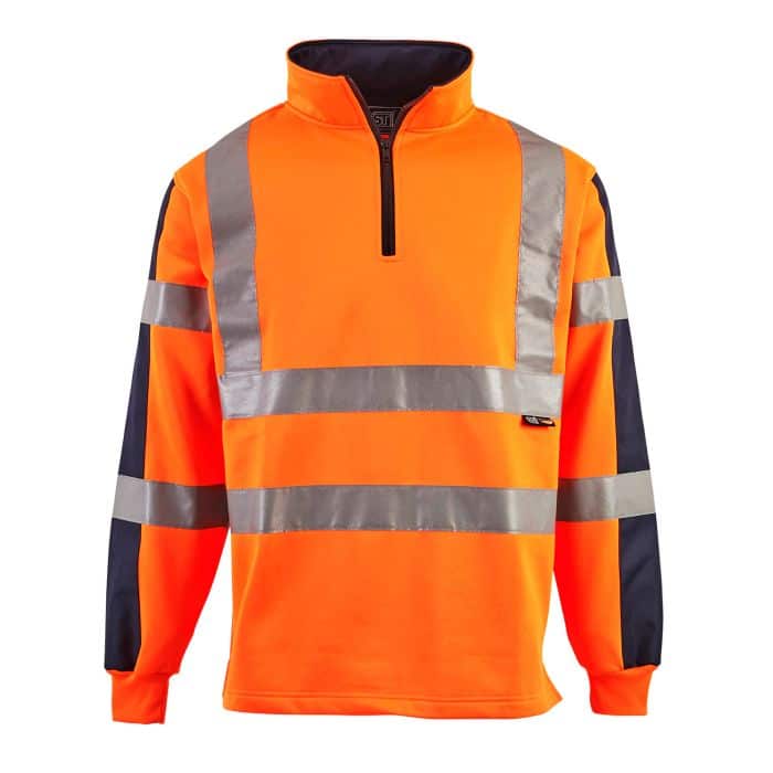 Supertouch Hi Vis 2 Tone Orange Rugby Shirt HVRS1 *Bundle Deal Garment See Bundle Page For Savings