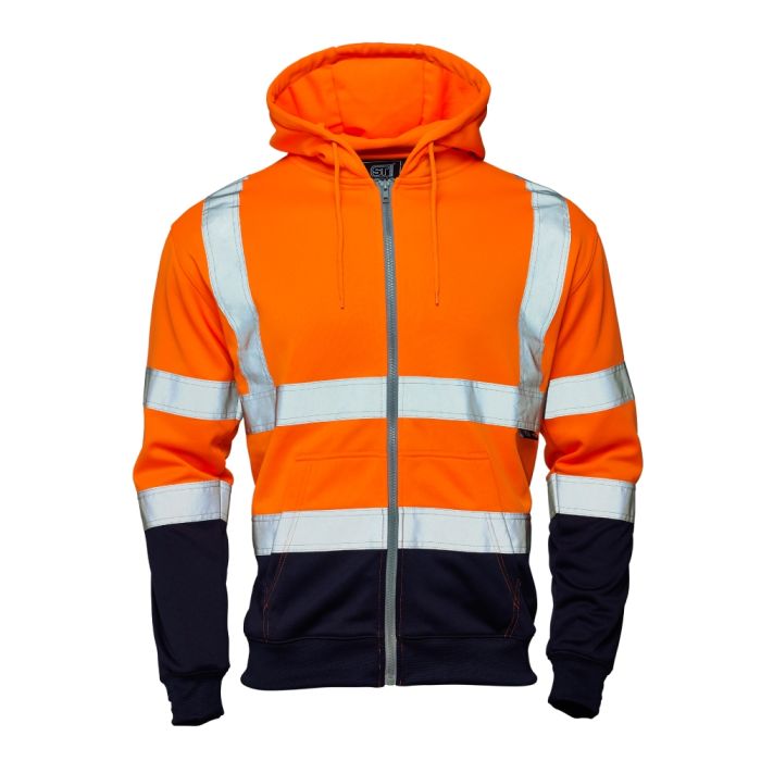 Supertouch Hi Vis Orange 2 Tone Hooded Zipped Sweatshirt 318XX *Bundle Deal Garment See Bundle Page For Savings