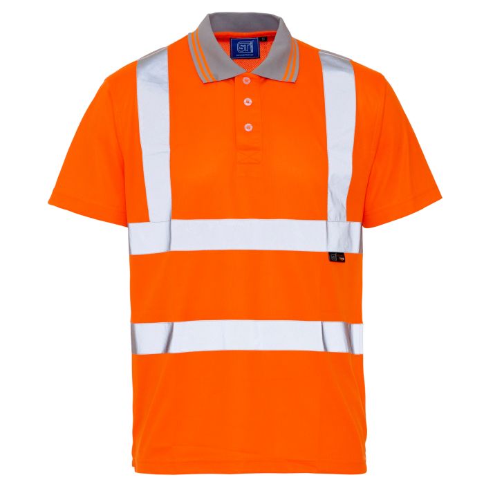 Supertouch Hi Vis Orange Bird Eye Polo Shirt H76 *Bundle Deal Garment See Bundle Page For Savings