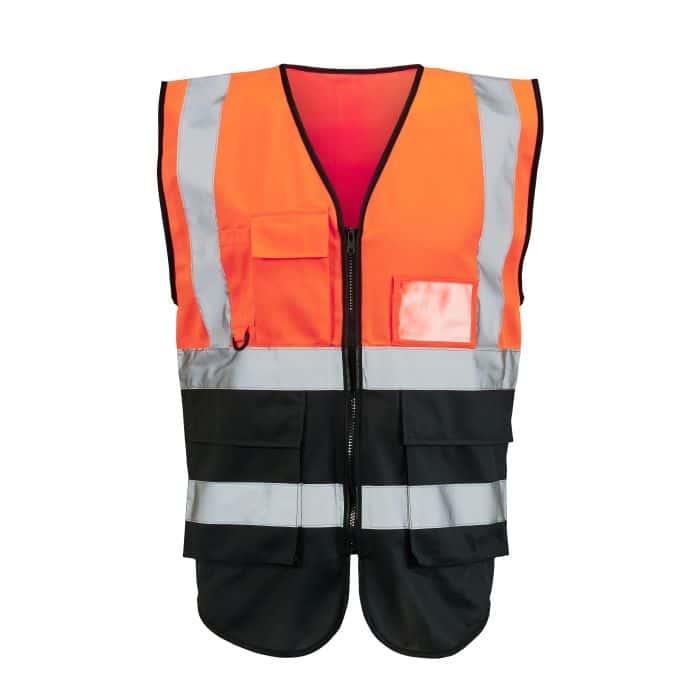 Supertouch Hi Vis Orange Black 2 Tone Executive Vest H117 *Bundle Deal Garment See Bundle Page For Savings