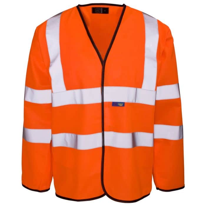 Supertouch Hi Vis Orange Long Sleeved Velcro Vest H85