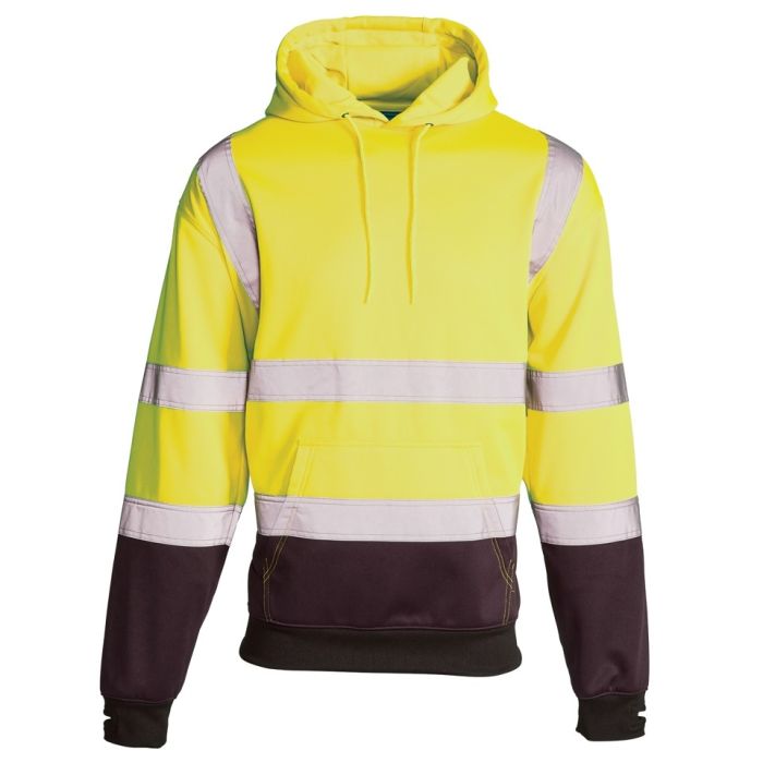 Supertouch Hi Vis Yellow 2 Tone Hooded Sweatshirt H112Y *Bundle Deal Garment See Bundle Page For Savings