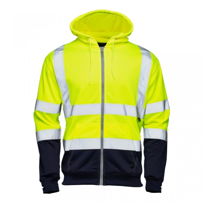 Supertouch Hi Vis Yellow 2 Tone Hooded Zipped Sweatshirt 318XXY *Bundle Deal Garment See Bundle Page For Savings