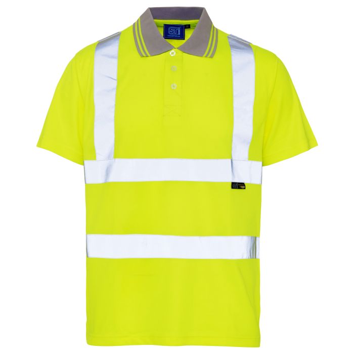 Supertouch Hi Vis Yellow Bird Eye Polo Shirt H75 *Bundle Deal Garment See Bundle Page For Savings
