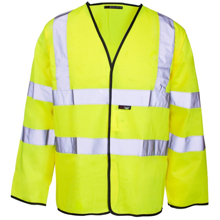 Supertouch Hi Vis Yellow Long Sleeved Velcro Vest H84