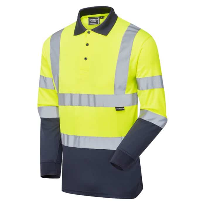 Supertouch Hi-Vis 2 Tone Yellow Long Sleeve Polo Shirt H136 *Bundle Deal Garment See Bundle Page For Savings