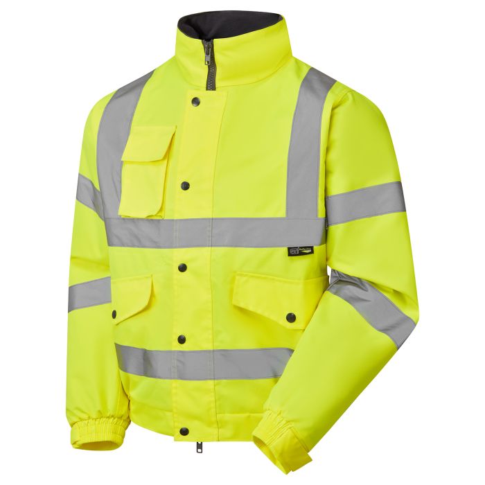 Supertouch Hi Vis Yellow Fleece Lined Bomber Jacket H544 *Bundle Deal Garment See Bundle Page For Savings