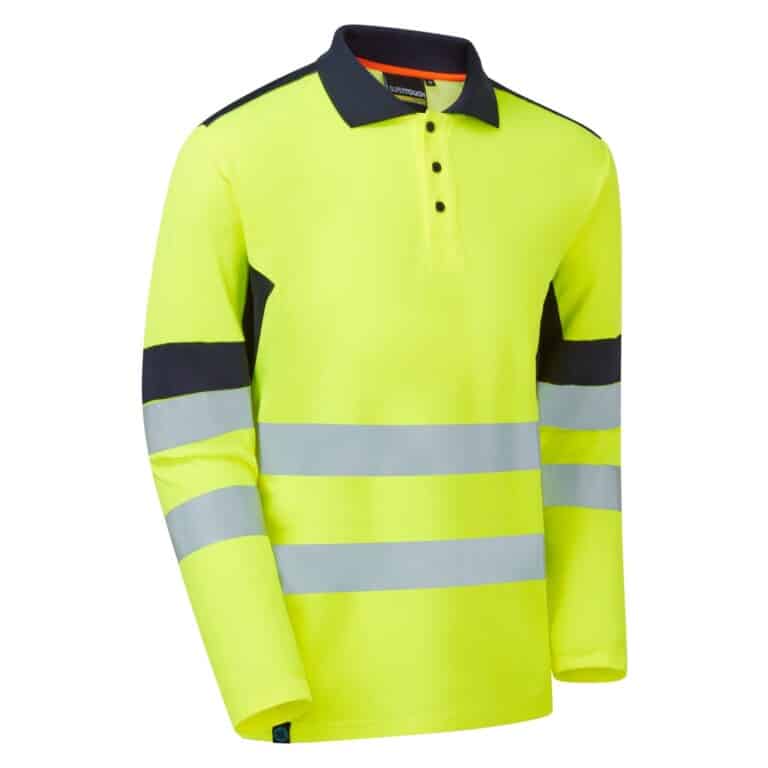 System Hi-Vis Eco Yellow CottonCool Long Sleeve Polo SYS09