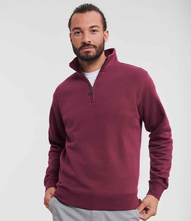 Russell Authentic Zip Neck Sweatshirt 270M  Mens