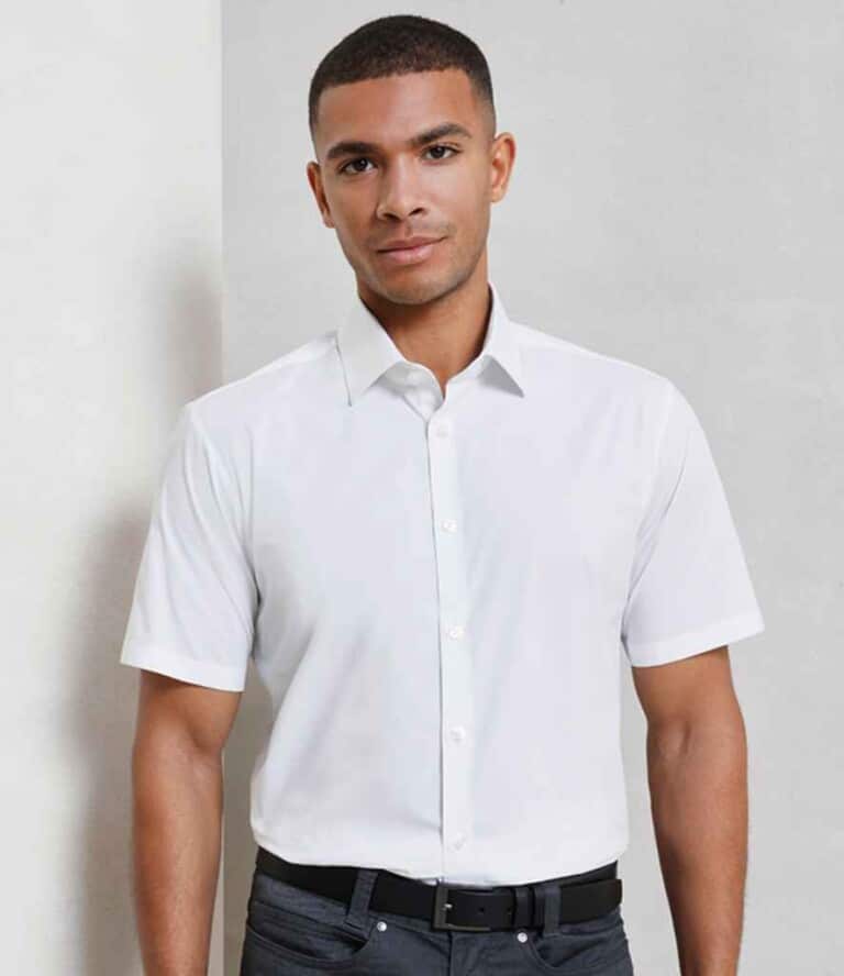 Premier Short Sleeve Stretch Fit Poplin Shirt PR246 Mens