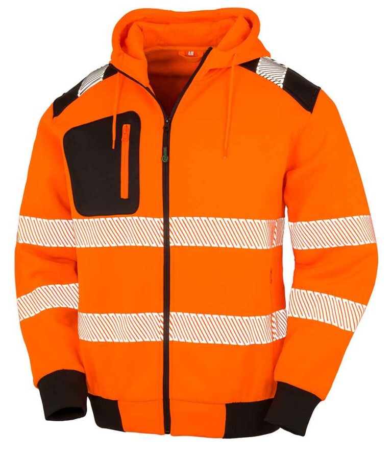 Result Genuine Recycled Safety Zip Hoodie Orange RS503
