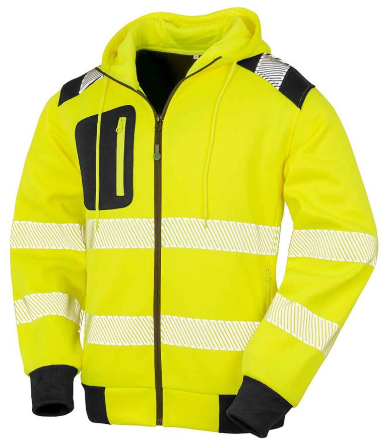 Result Genuine Recycled Safety Zip Hoodie Yellow RS503