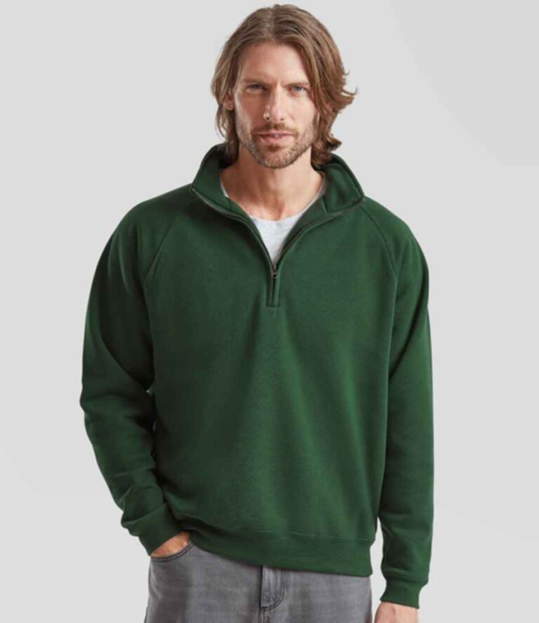 Fruit of the Loom Premium Zip Neck Sweatshirt SSE17  Mens