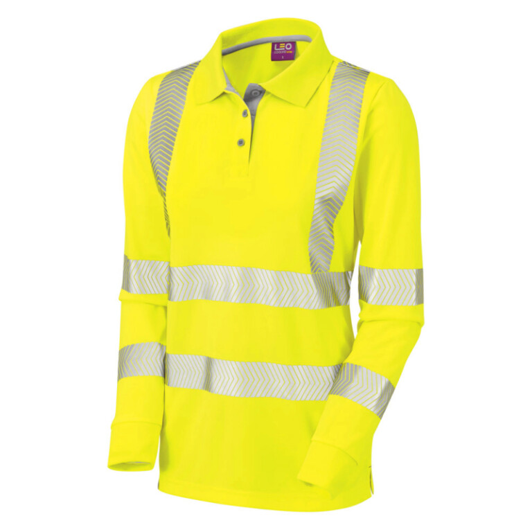 POLLYFIELD Leo EcoViz Performance+ Womens Sleeved Polo Shirt PL08-Y-LEO *Bundle Deal Garment See Bundle Page For Savings