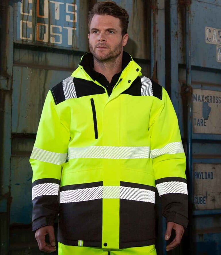 Result Safe-Guard Extreme Tech Printable Soft Shell Safety Jacket RS475 Yellow/Black