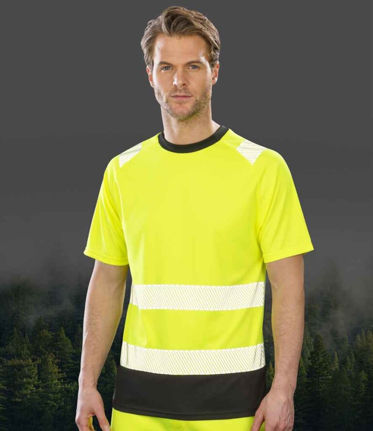 Result Genuine Recycled Safety T-Shirt RS502 Yellow/Navy