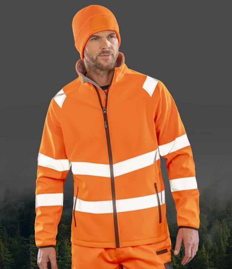 Result Genuine Recycled Printable Safety Soft Shell Jacket RS505 Orange