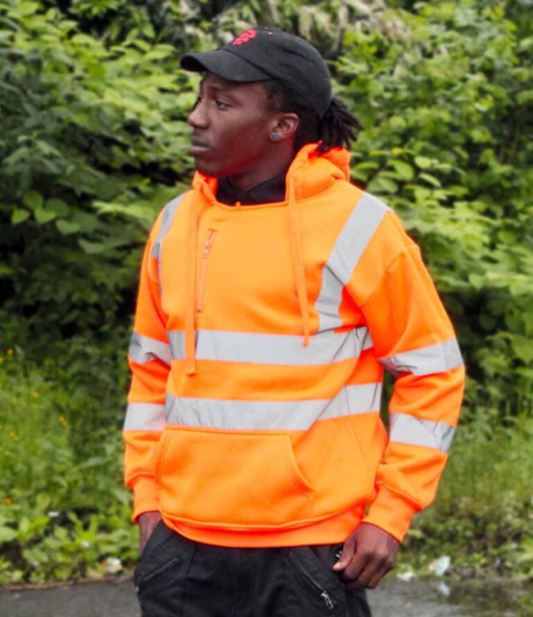 Warrior Hi-Vis Pull On Hoodie WR012 Orange