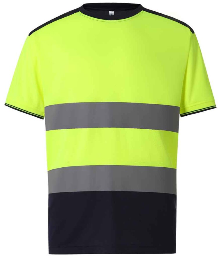 Yoko Hi-Vis Two Tone T-Shirt YK013 Yellow/Navy