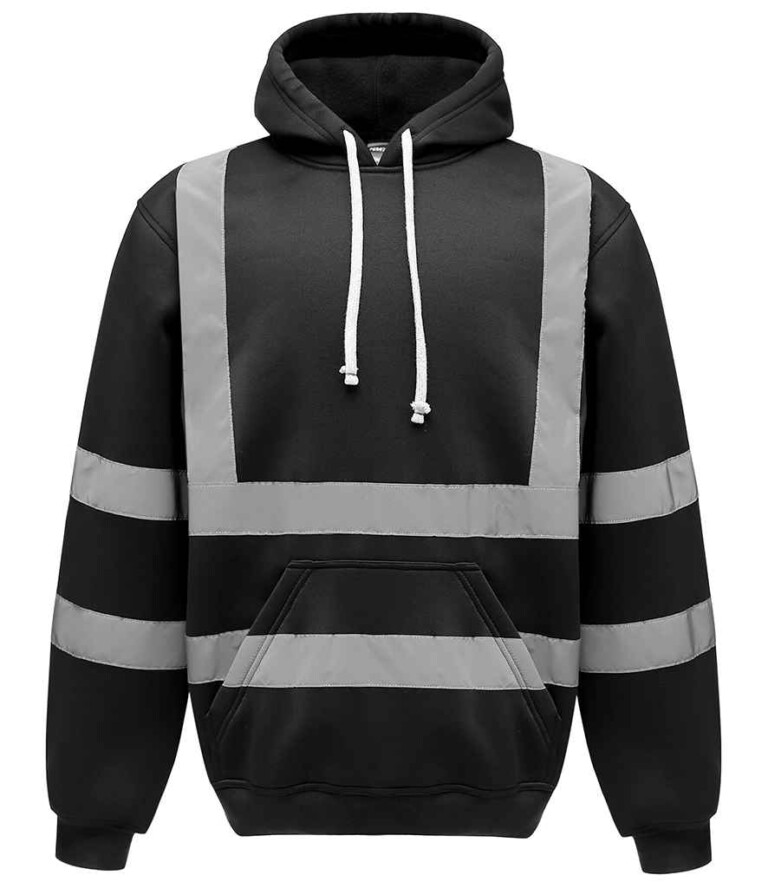 Yoko Hi-Vis Pull Over Hoodie YK031 Black