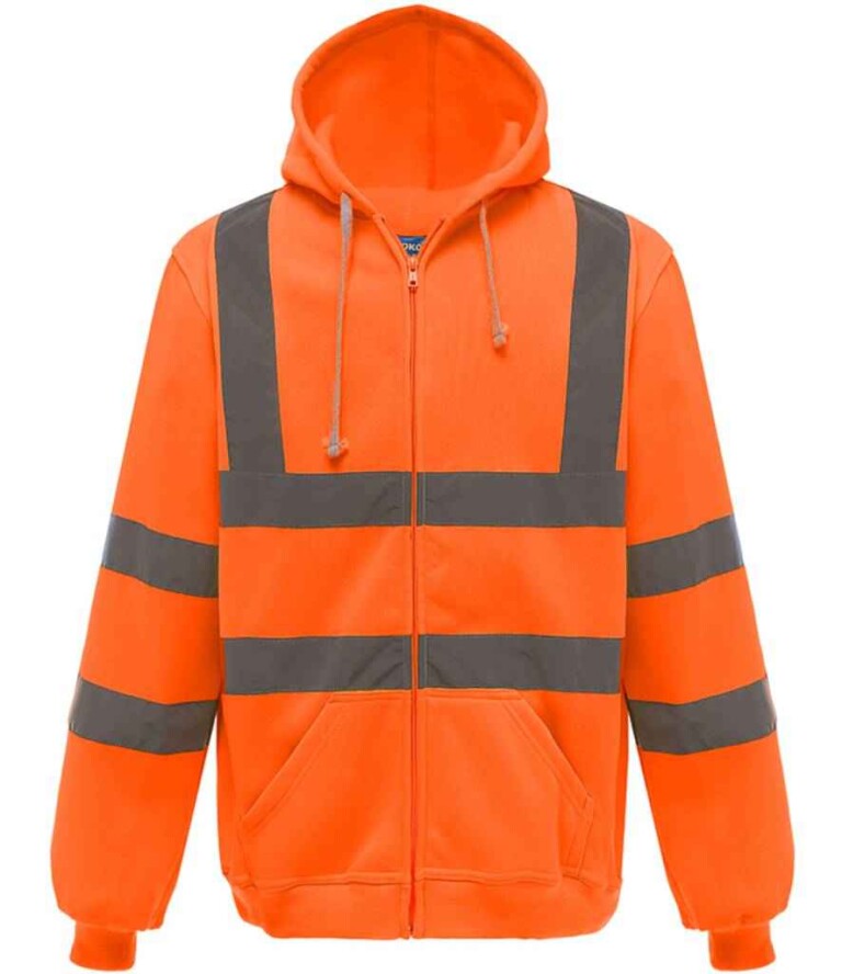 Yoko Hi-Vis Zip Hoodie YK032 Orange