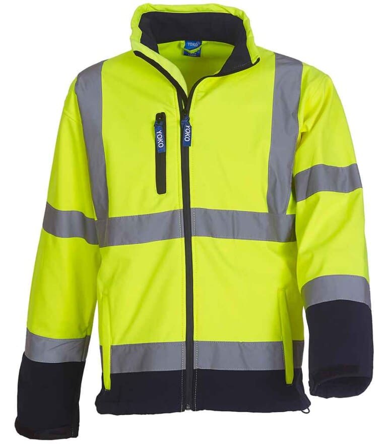 Yoko Hi-Vis Soft Shell Jacket YK206 Yellow/Navy