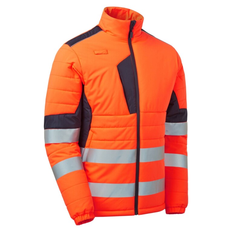 System Hi Vis Eco Two Tone Orange Thermal Baffle Jacket SYS04