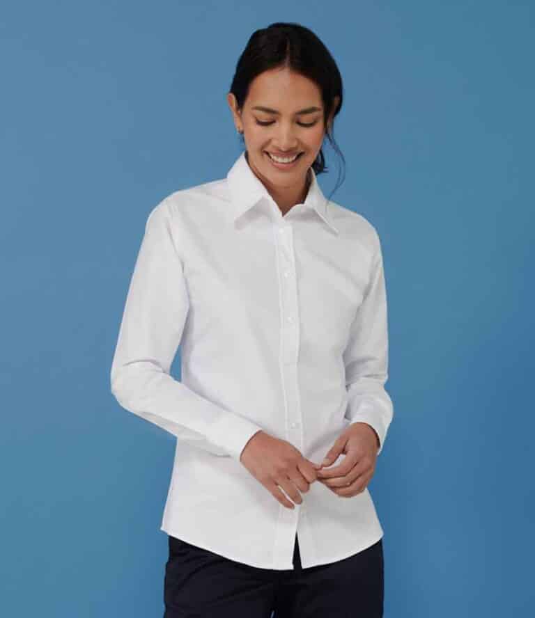 Henbury Ladies Long Sleeve Classic Oxford Shirt H511