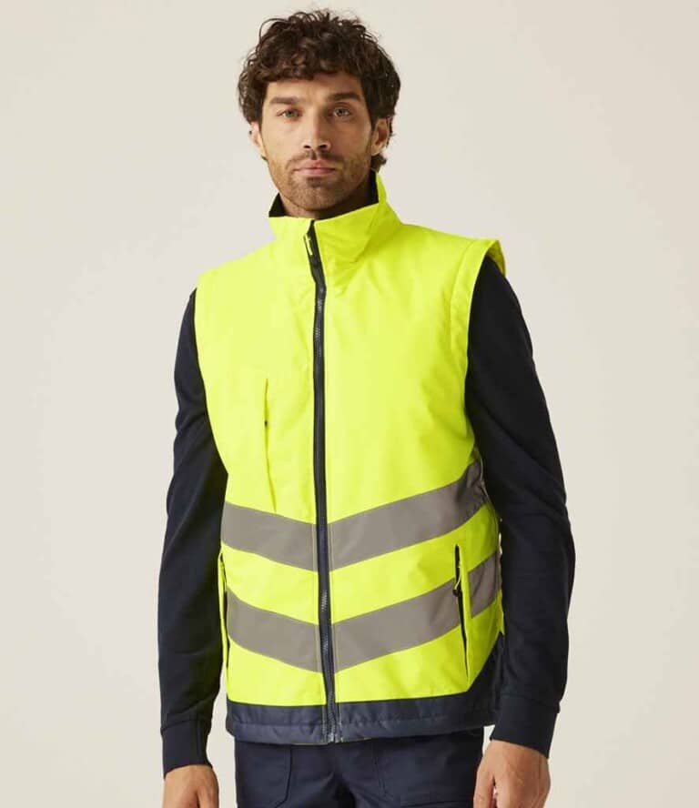 Regatta High Visibility Pro Bodywarmer RG475 Yellow/​Navy