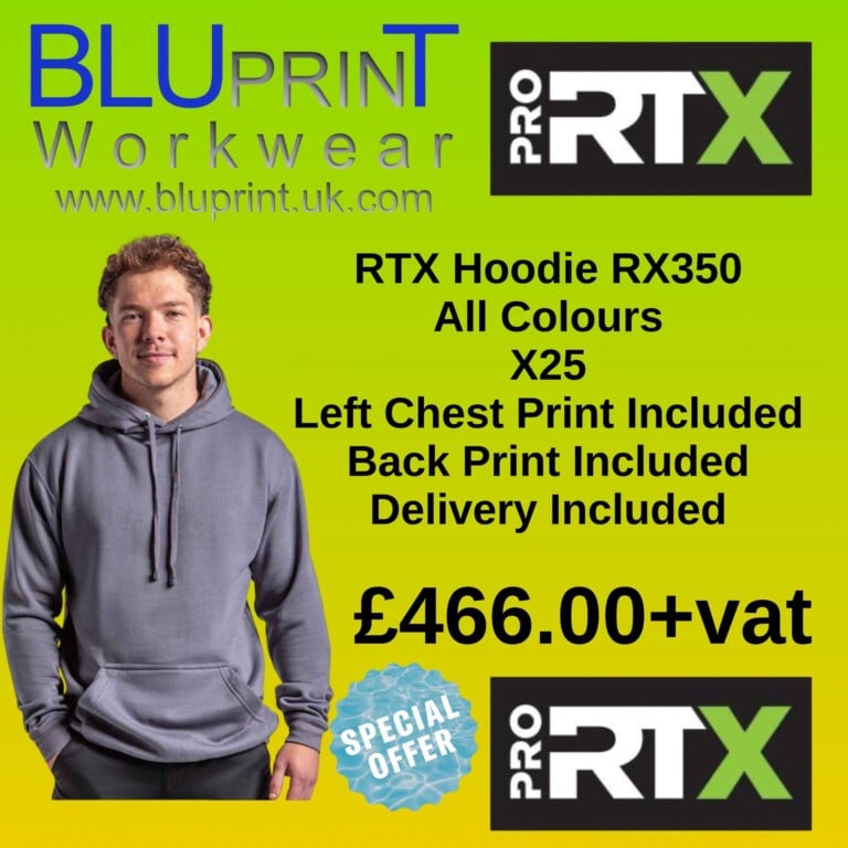 Bundle 3B X25 Pro RTX Pro Hoodie RX350 300gsm Mens  All Colours