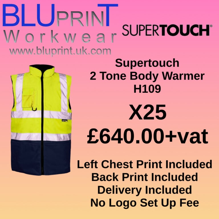 Bundle F20 X25 Supertouch 2 Tone Bodywarmers Yellow H109
