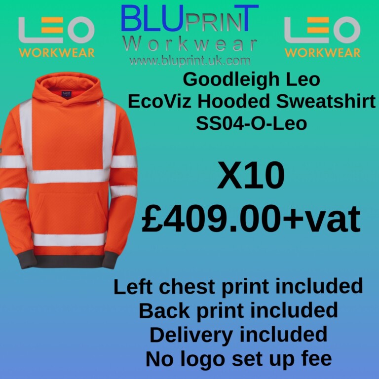 Bundle H5 X10 Goodleigh Leo EcoViz Hooded Sweatshirt Orange SS04-O-Leo