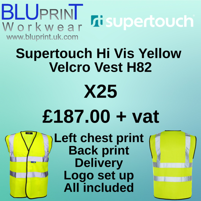 Supertouch X25 Hi Vis Yellow Velcro Vest H82 Bundle A1