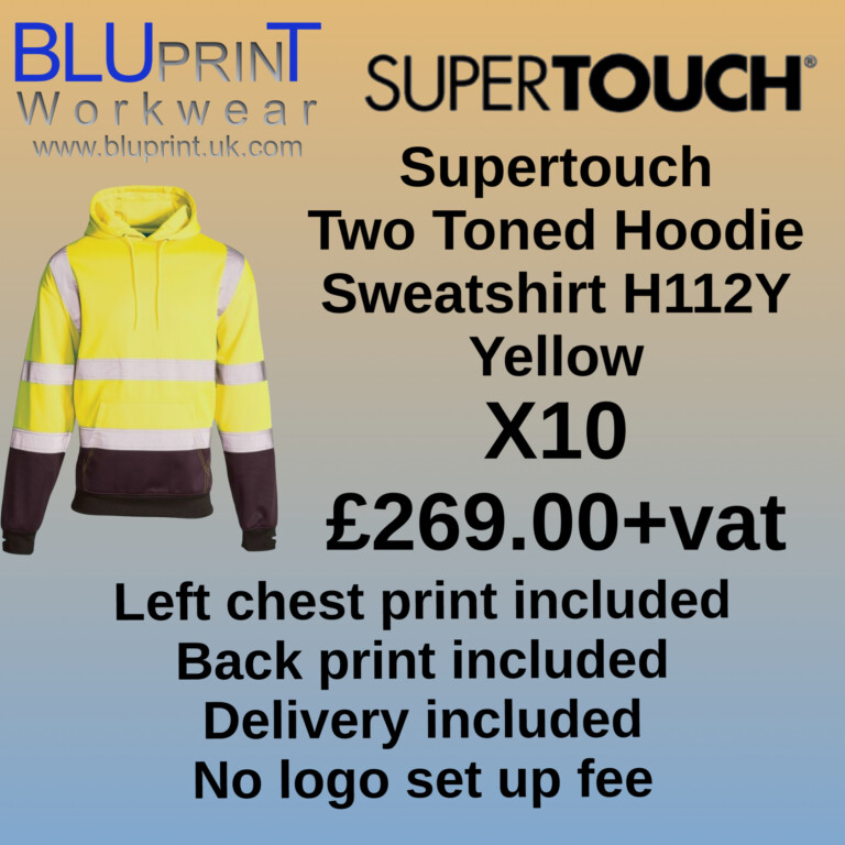 Bundle H11 X10 Supertouch 2 Toned Hoodie Sweatshirt Yellow H112Y