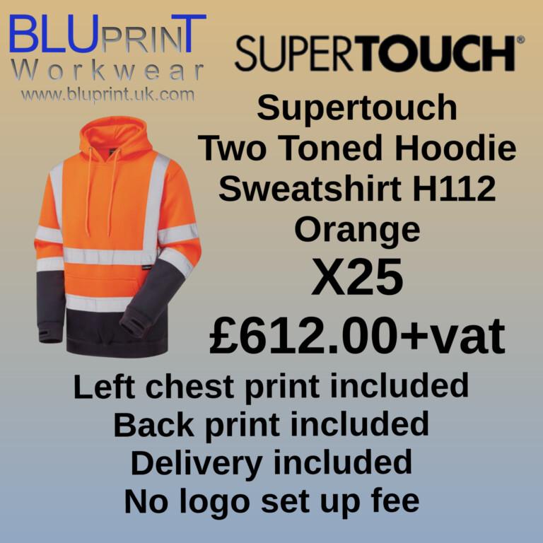 Bundle H10 X25 Supertouch 2 Toned Hoodie Sweatshirt Orange H112