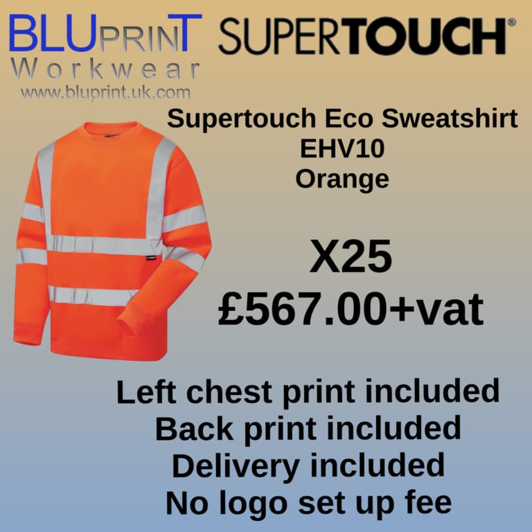 Bundle G10 X25 Supertouch Sweatshirt Orange EHV10