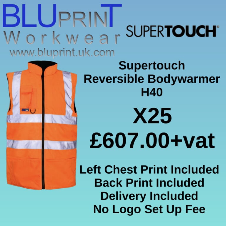 Bundle F14 X25 Supertouch Reversible Bodywarmers Orange H40