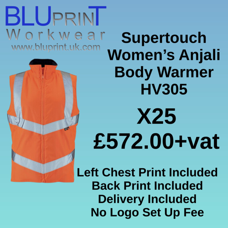 Bundle F6 X25 Ladies Supertouch Women's Anjali Body Warmer Orange HV305