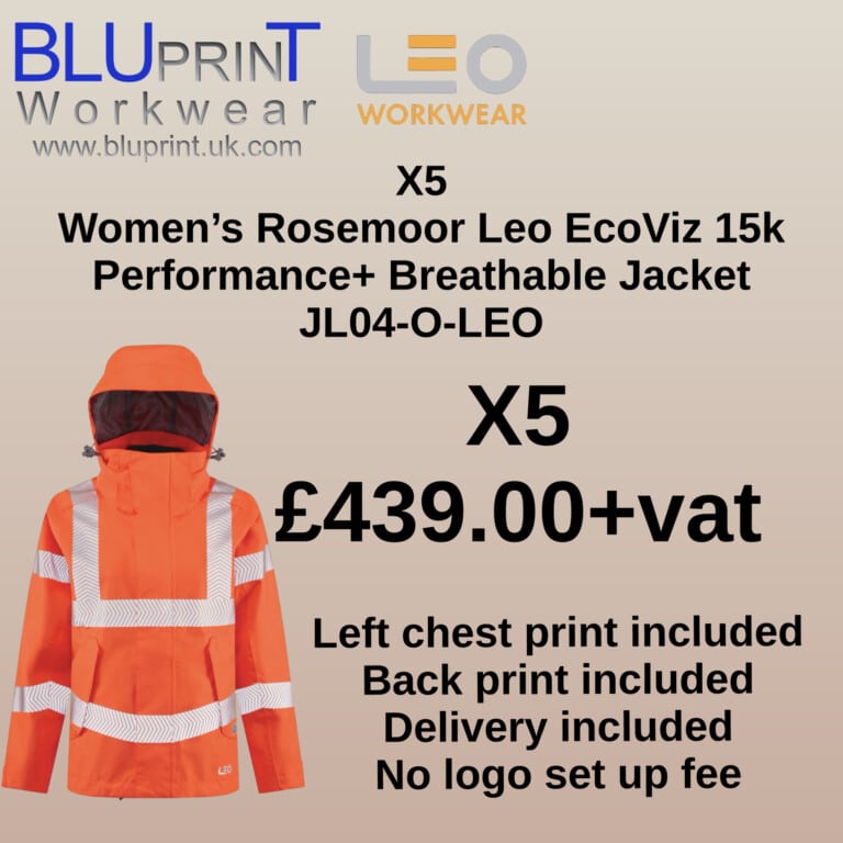 Bundle E1 X5 Woman’s Rosemoor Leo EcoViz 15K Performance+ Breathable Jacket Orange JL04-O-Leo