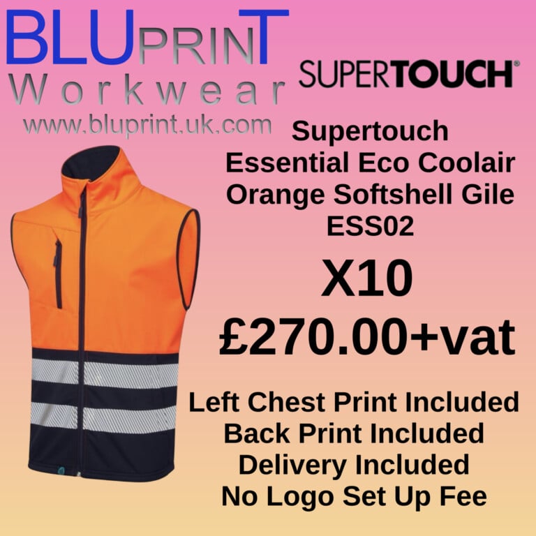 Bundle F1 X10 Essentials Hi Vis Eco Coolair Orange Softshell Gilet ESS02