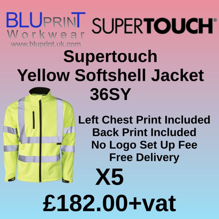 Bundle D8 X5 Supertouch Hi Vis Yellow Softshell Jacket 36SY