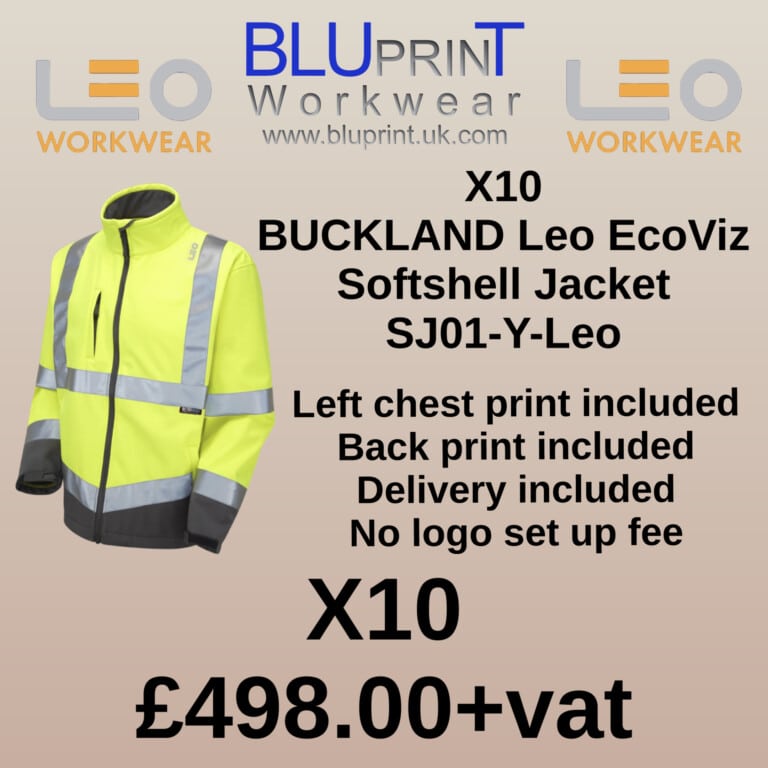 Bundle D4 X10 BUCKLAND Leo EcoViz Softshell Jacket SJ01-Y-LEO