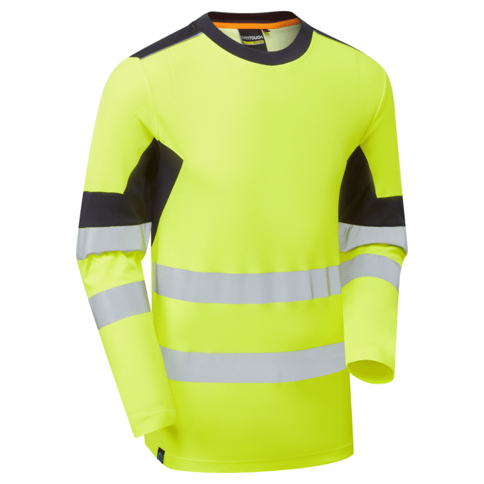 System Hi-Vis Eco Insulated Long Sleeve Cotton Cool Yellow/Navy T-Shirt S602Y *Bundle Deal Garment See Bundle Page For Savings