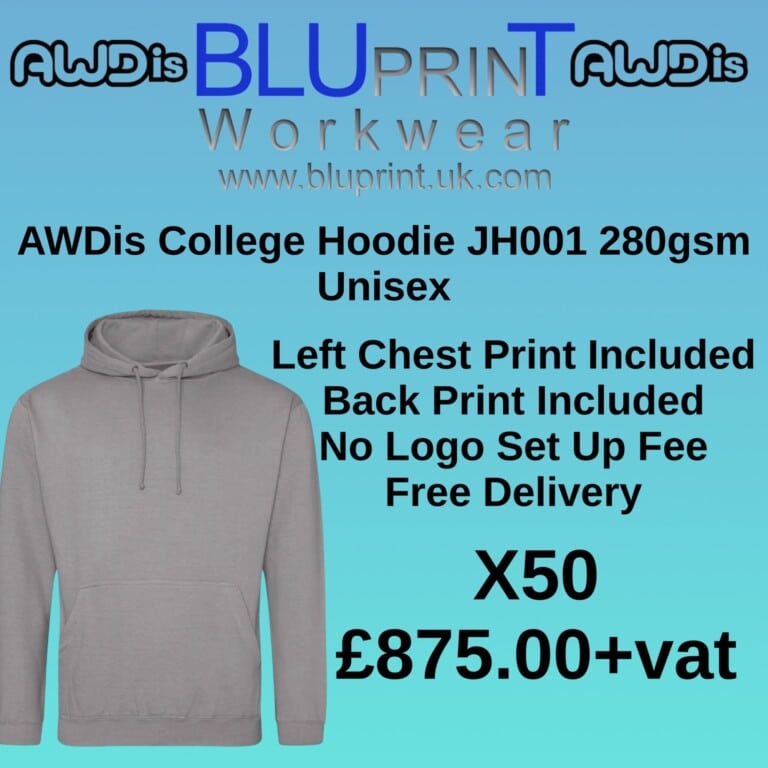 Bundle 10C AWDis College Hoodie JH001 280gsm Unisex