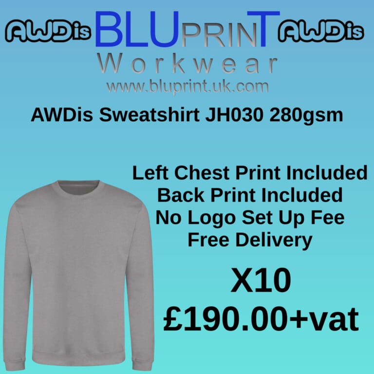 Bundle 11A AWDis Sweatshirt JH030 280gsm All Colours