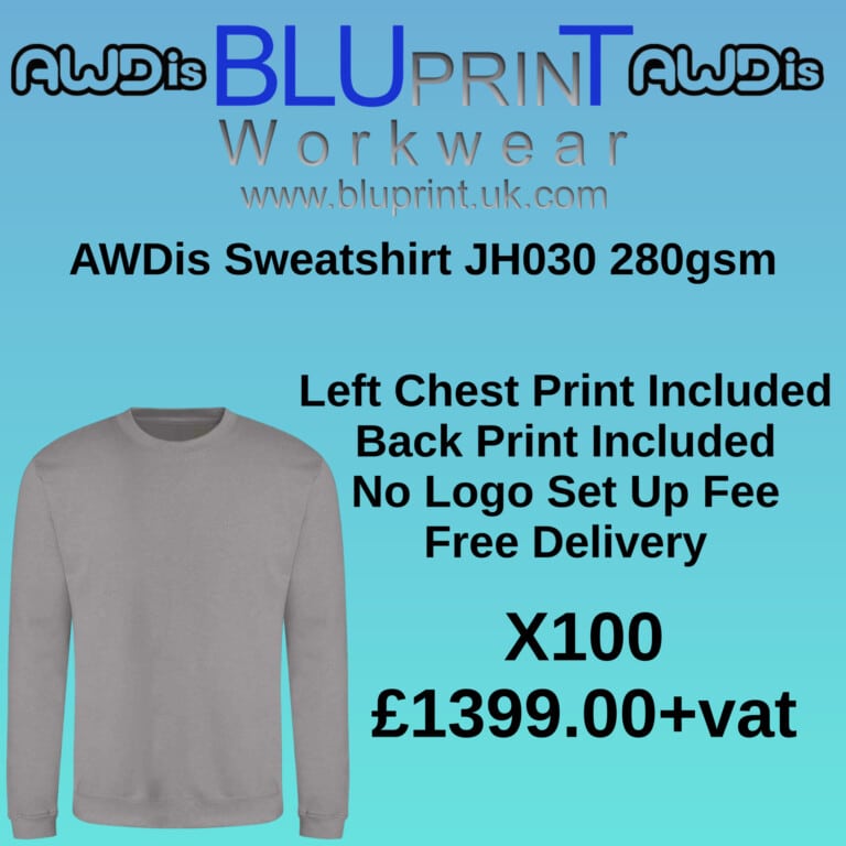 Bundle 11D AWDis Sweatshirt JH030 280gsm All Colours