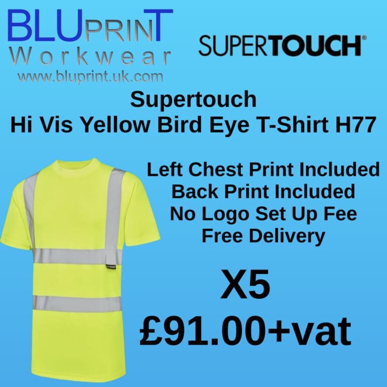 Bundle K1 X5 Supertouch Hi Vis Yellow Bird Eye T-Shirt H77
