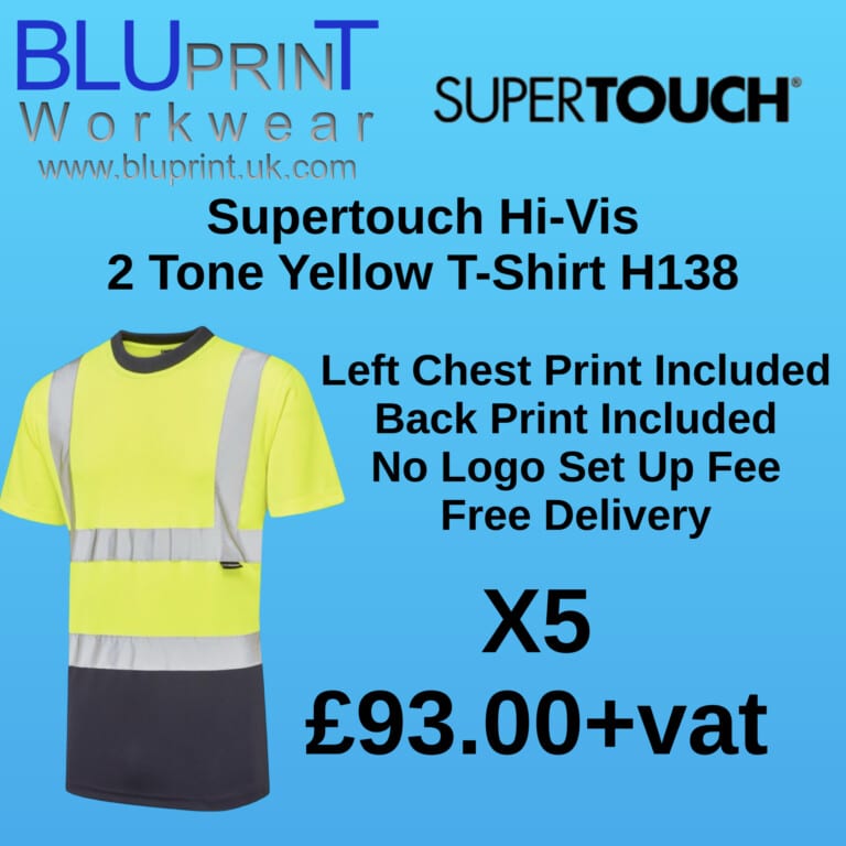 Bundle K5 X5 Supertouch Hi-Vis 2 Tone Yellow T-Shirt H138
